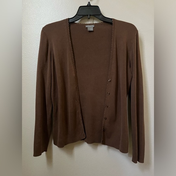 Vintage brown Ann Taylor Cardigan size small - Picture 3 of 5
